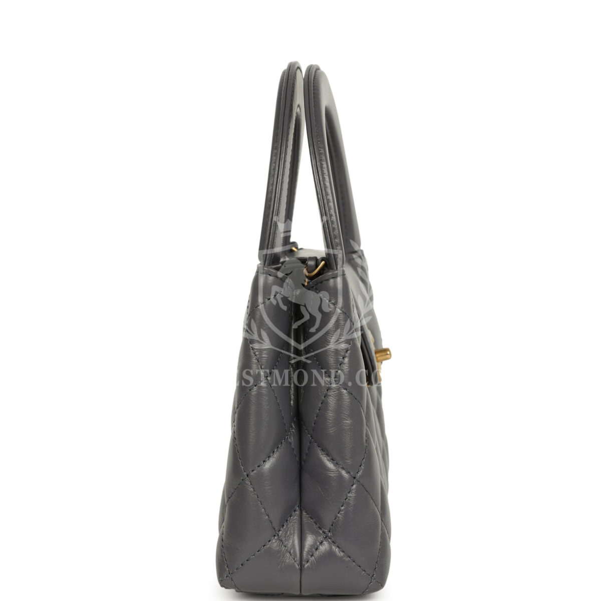 Chanel Small Kelly Shopper Grey Shiny Aged Calfskin Brushed Gold Hardware — изображение 3