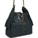 Chanel Medium 25 Hobo Bag Dark Blue Toile Canvas Antique Gold Hardware
