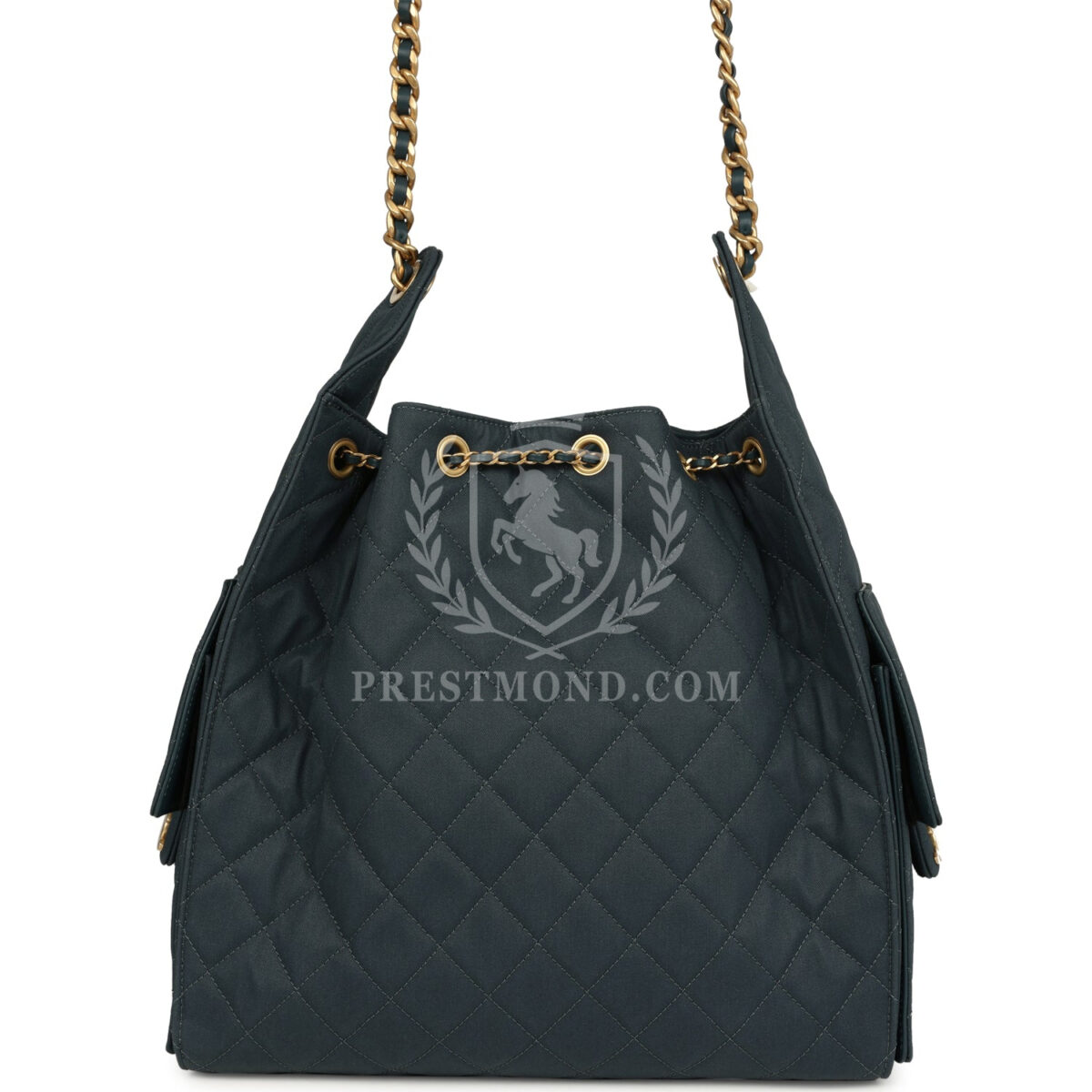 Chanel Medium 25 Hobo Bag Dark Blue Toile Canvas Antique Gold Hardware — изображение 4