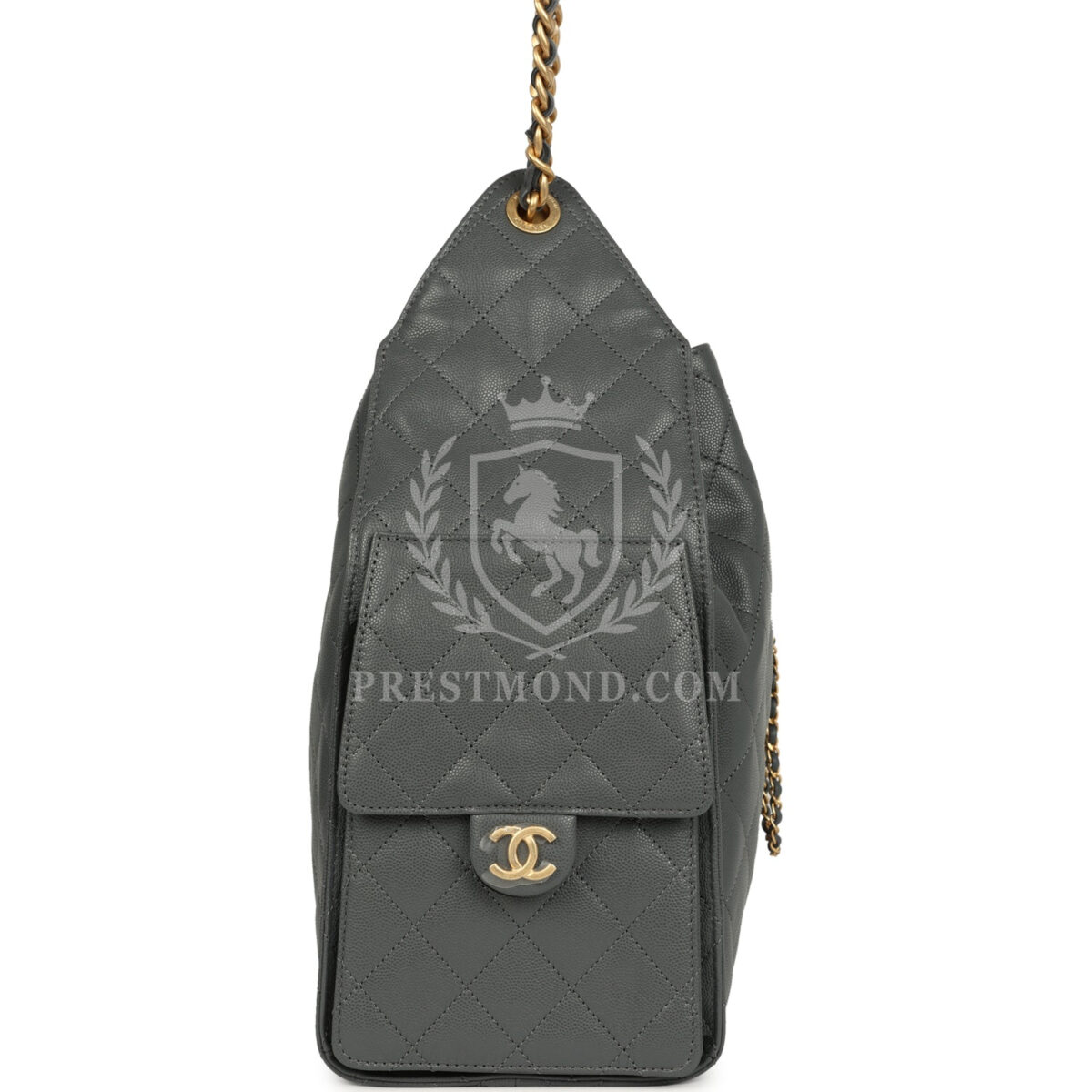 Chanel Medium 25 Hobo Bag Dark Grey Caviar Antique Gold Hardware — изображение 3