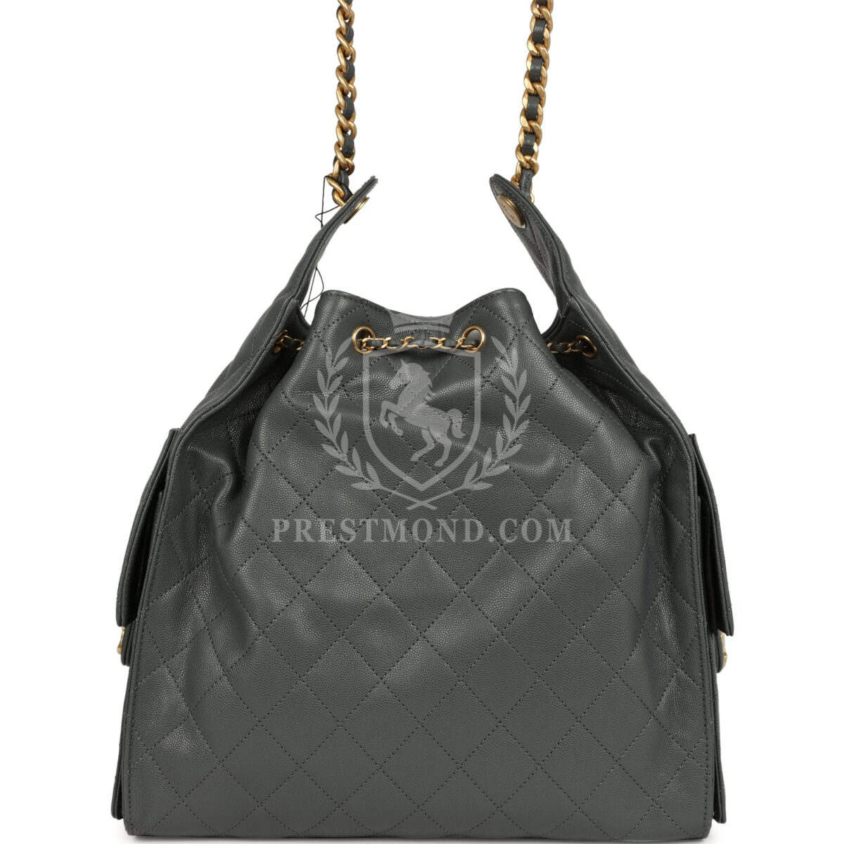 Chanel Medium 25 Hobo Bag Dark Grey Caviar Antique Gold Hardware — изображение 4