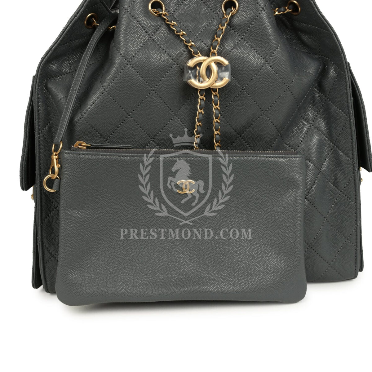 Chanel Medium 25 Hobo Bag Dark Grey Caviar Antique Gold Hardware — изображение 8
