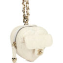 Chanel CC In Love Heart Charm White Lambskin Light Gold Hardware