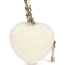 Chanel CC In Love Heart Charm White Lambskin Light Gold Hardware