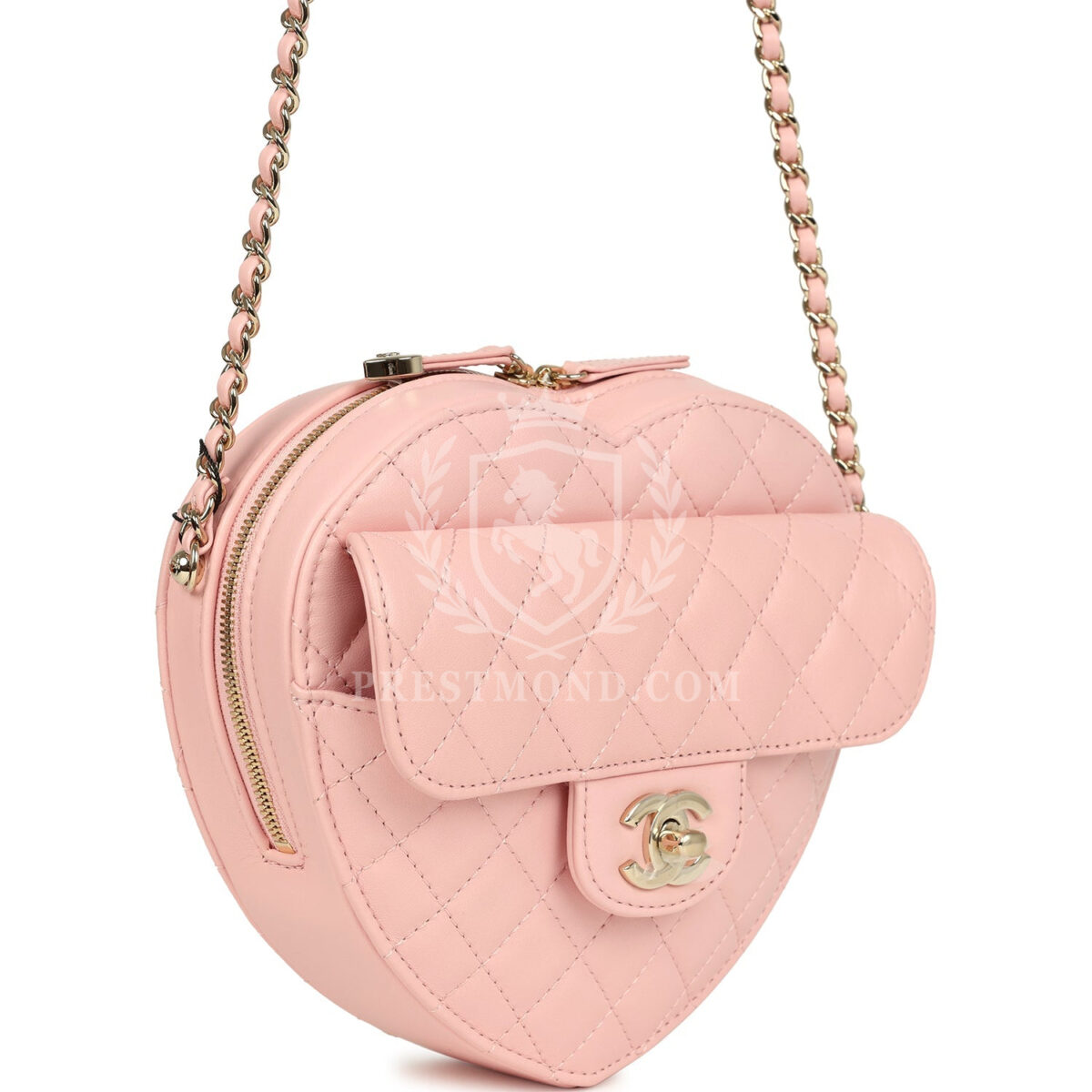 Chanel CC In Love Large Heart Bag with Chain Light Pink Lambskin Light Gold Hardware — изображение 2