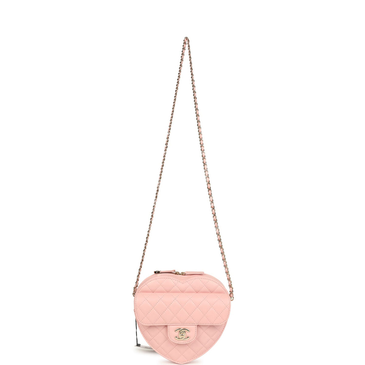 Chanel CC In Love Large Heart Bag with Chain Light Pink Lambskin Light Gold Hardware — изображение 6
