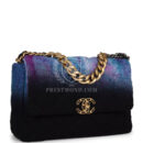 Chanel Large 19 Flap Bag Purple and Blue Wool Tweed Mixed Hardware