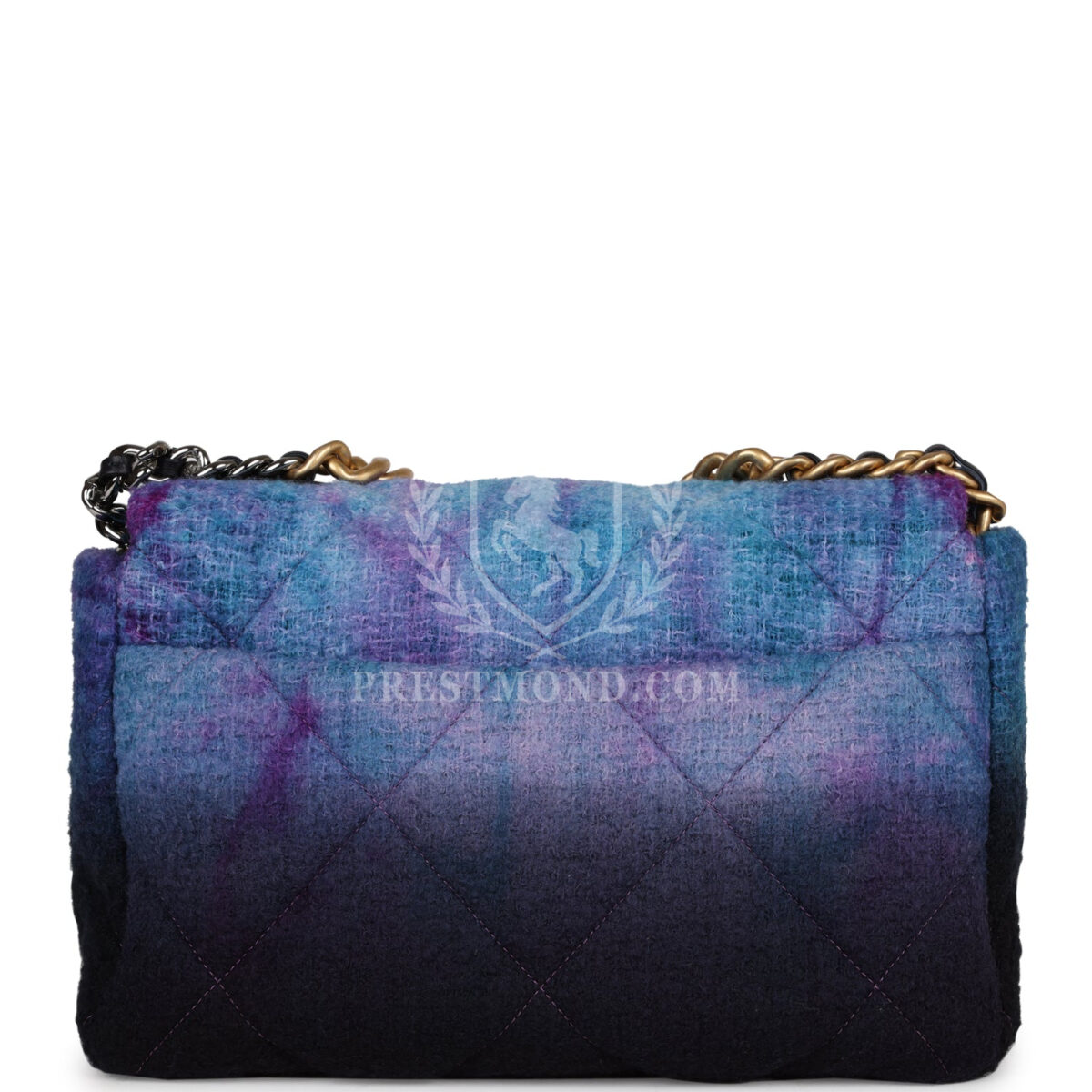 Chanel Large 19 Flap Bag Purple and Blue Wool Tweed Mixed Hardware — изображение 4