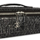 Chanel Vanity Case Black Metallic Python Silver Hardware