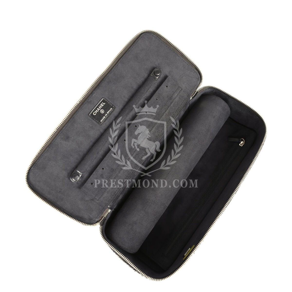 Chanel Vanity Case Black Metallic Python Silver Hardware — изображение 9