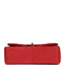 Chanel Jumbo Classic Double Flap Bag Metallic Red Caviar Silver Hardware
