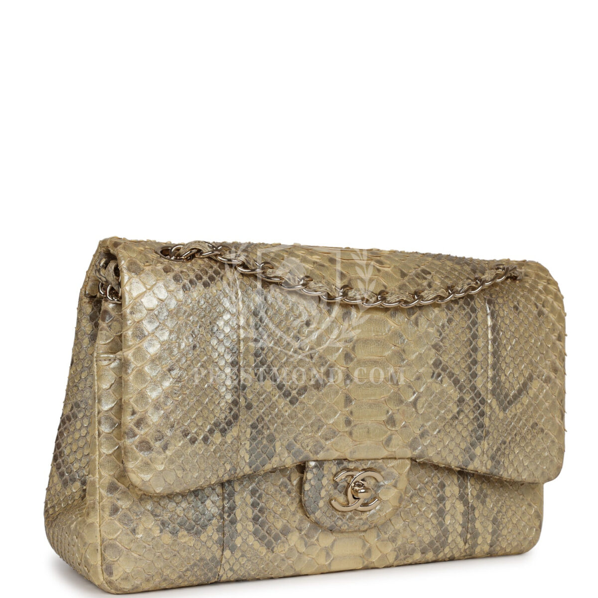 Chanel Jumbo Classic Double Flap Gold Metallic Python Gold Hardware — изображение 2