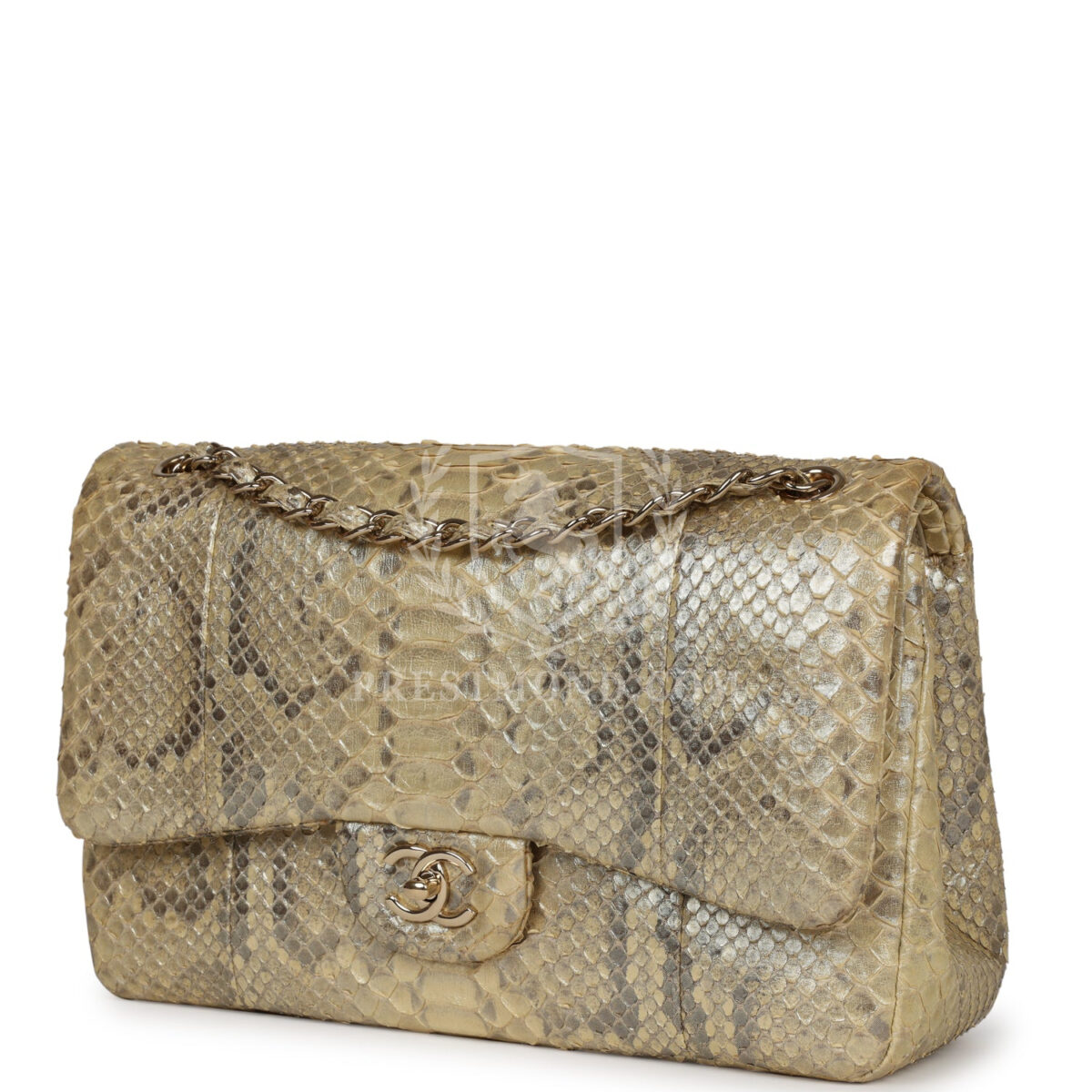Chanel Jumbo Classic Double Flap Gold Metallic Python Gold Hardware — изображение 5
