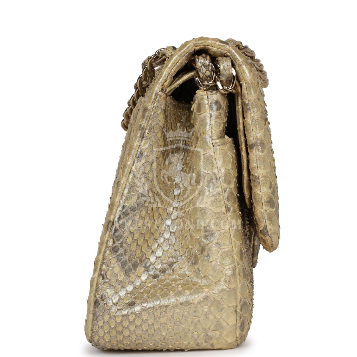 Chanel Jumbo Classic Double Flap Gold Metallic Python Gold Hardware — изображение 3