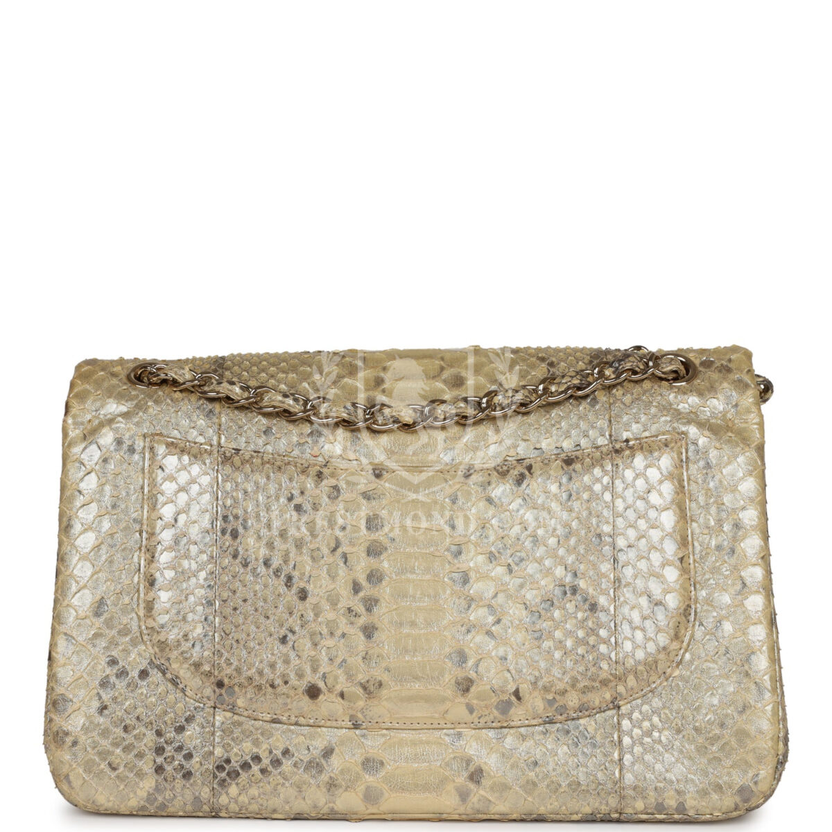 Chanel Jumbo Classic Double Flap Gold Metallic Python Gold Hardware — изображение 4