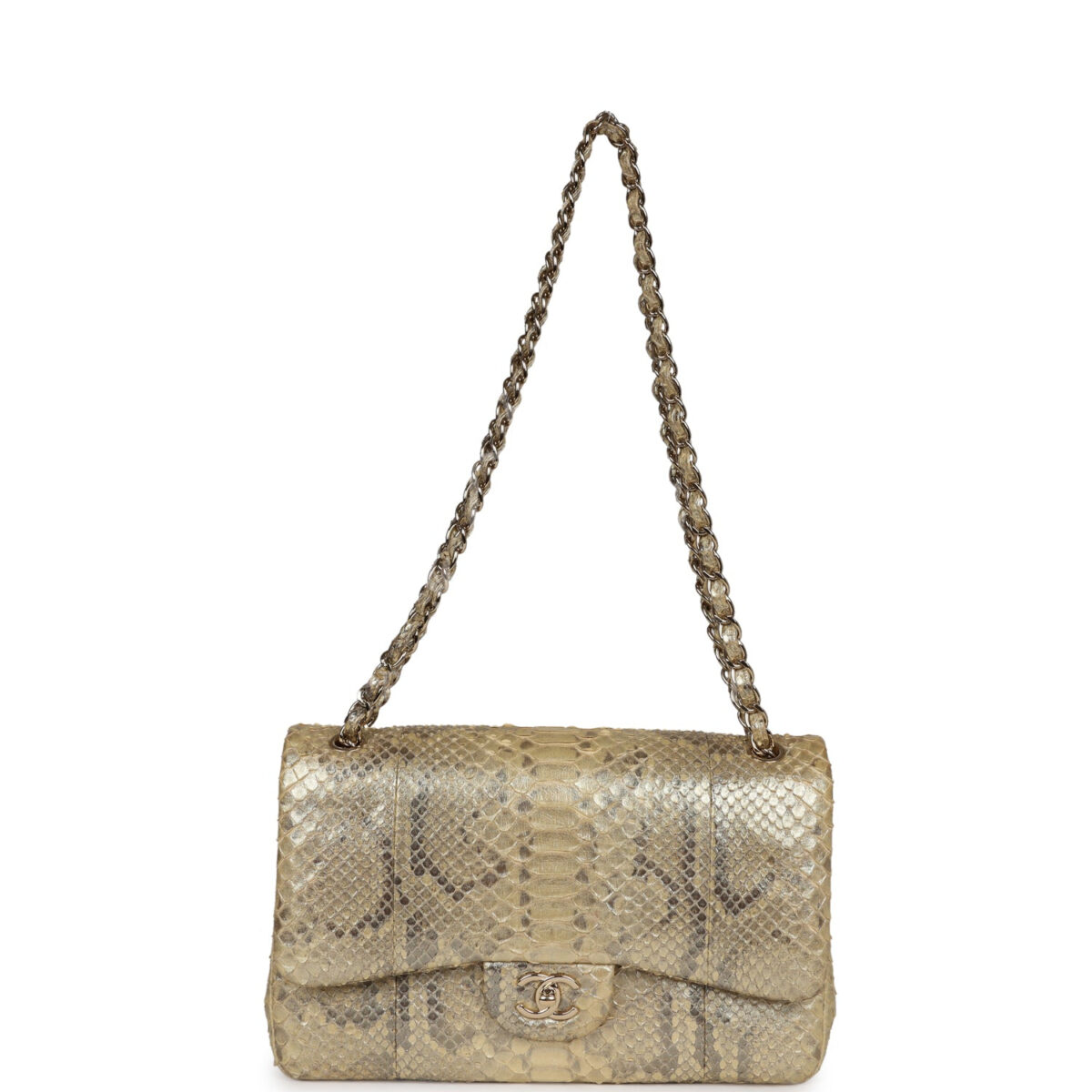 Chanel Jumbo Classic Double Flap Gold Metallic Python Gold Hardware — изображение 7