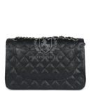 Chanel Jumbo Classic Double Flap Bag Black Caviar Silver Hardware