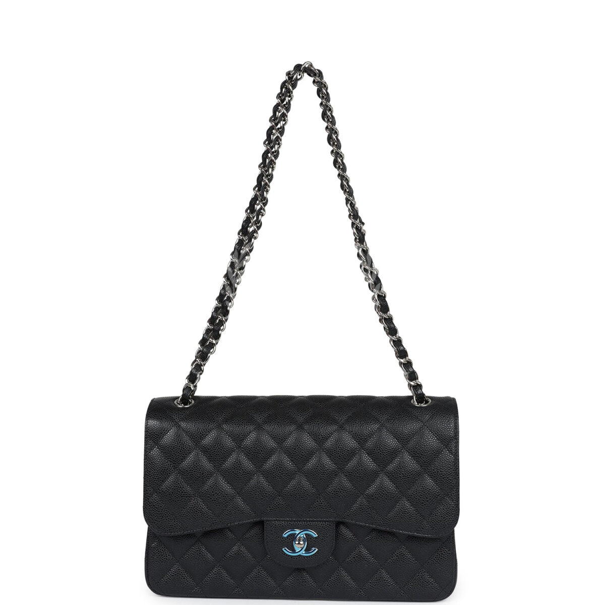 Chanel Jumbo Classic Double Flap Bag Black Caviar Silver Hardware — изображение 8