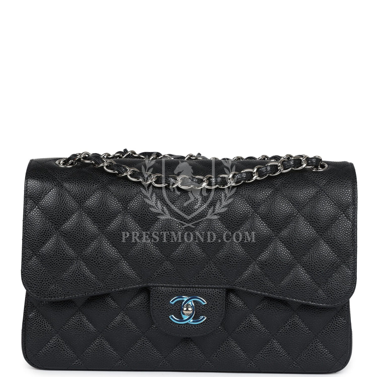 Chanel Jumbo Classic Double Flap Bag Black Caviar Silver Hardware — изображение 2