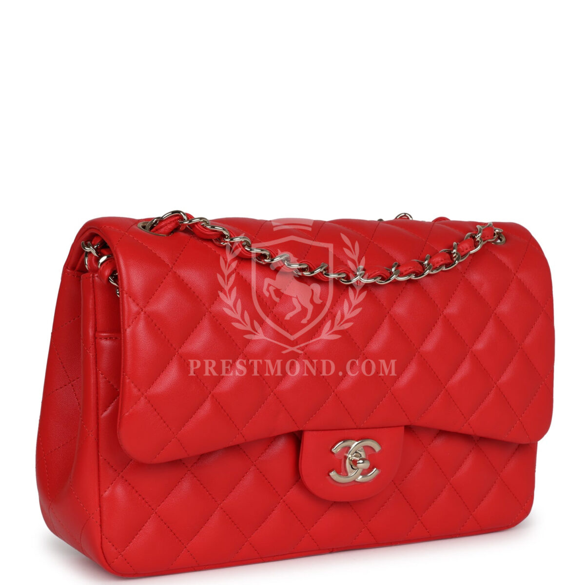 Chanel Jumbo Classic Double Flap Bag Red Lambskin Light Gold Hardware — изображение 2