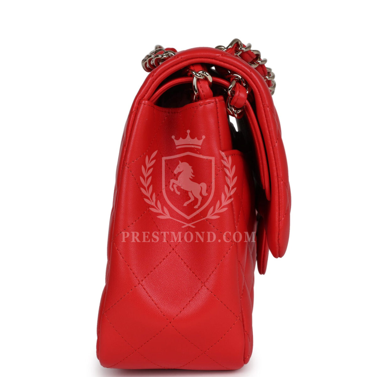 Chanel Jumbo Classic Double Flap Bag Red Lambskin Light Gold Hardware — изображение 3