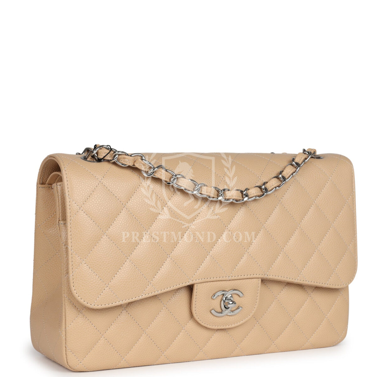 Chanel Jumbo Classic Double Flap Bag Light Beige Caviar Silver Hardware — изображение 2