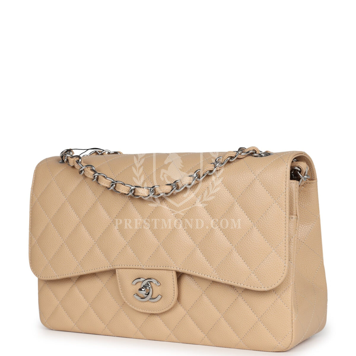 Chanel Jumbo Classic Double Flap Bag Light Beige Caviar Silver Hardware — изображение 5