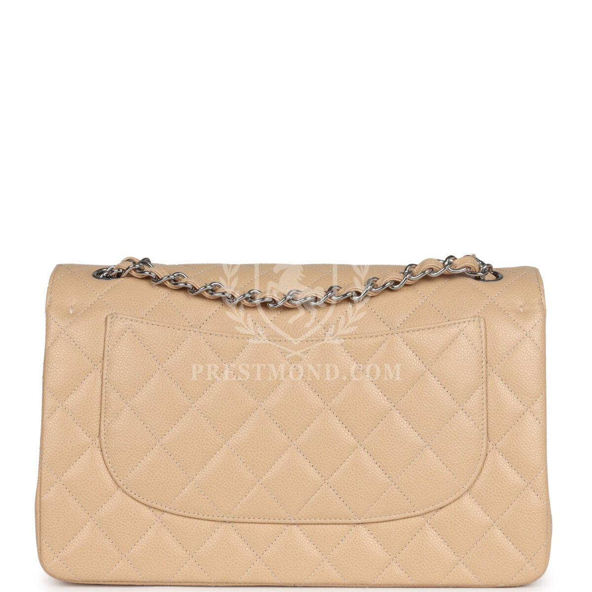 Chanel Jumbo Classic Double Flap Bag Light Beige Caviar Silver Hardware — изображение 4