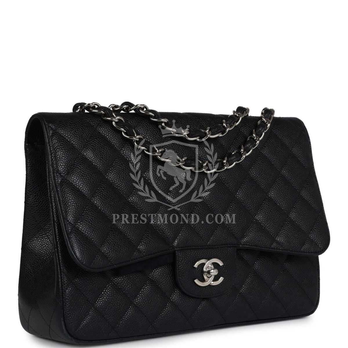 Chanel Jumbo Classic Single Flap Bag Black Caviar Silver Hardware — изображение 2
