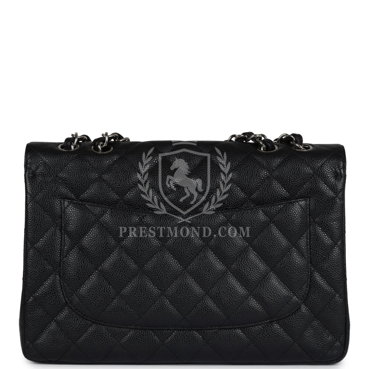 Chanel Jumbo Classic Single Flap Bag Black Caviar Silver Hardware — изображение 4