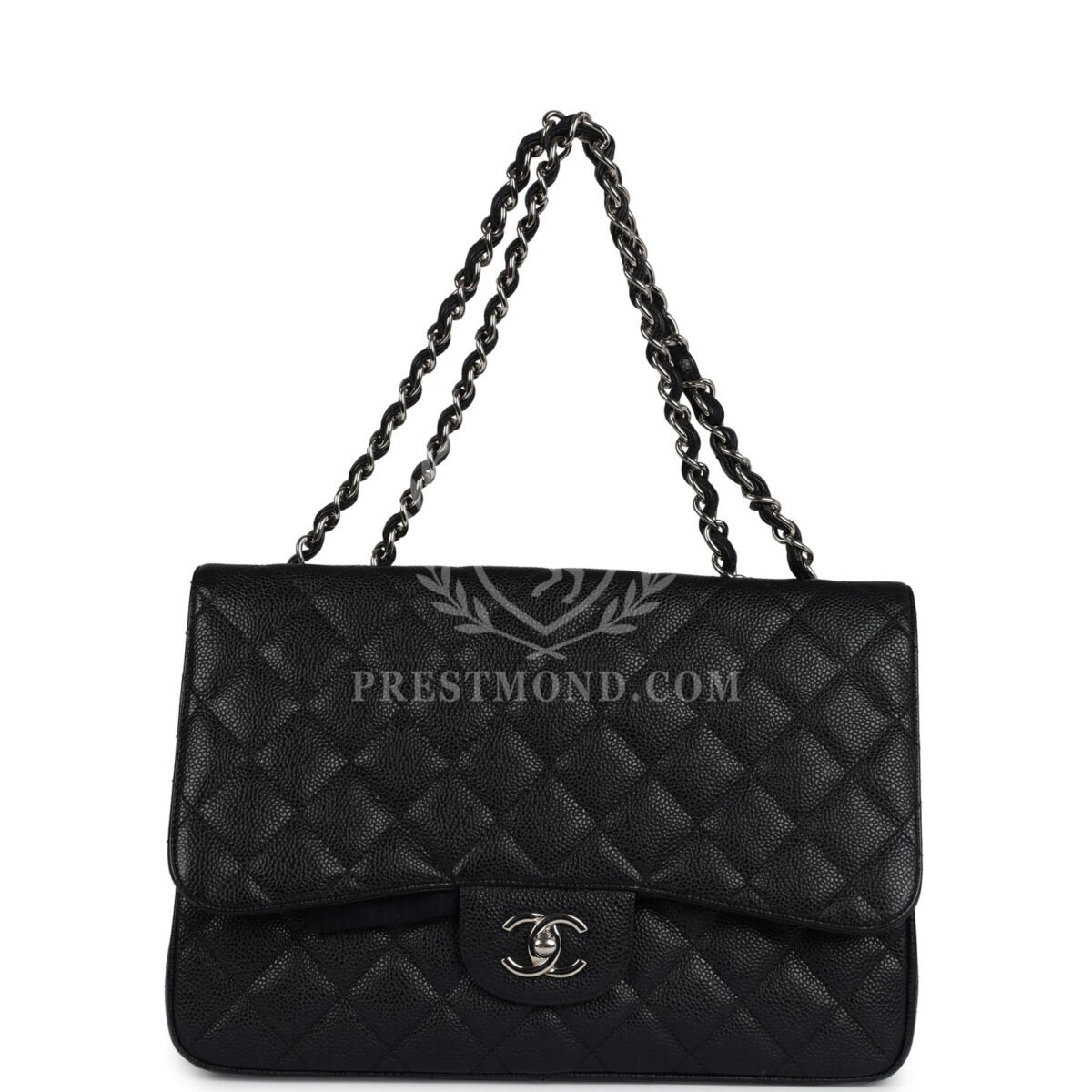 Chanel Jumbo Classic Single Flap Bag Black Caviar Silver Hardware — изображение 7