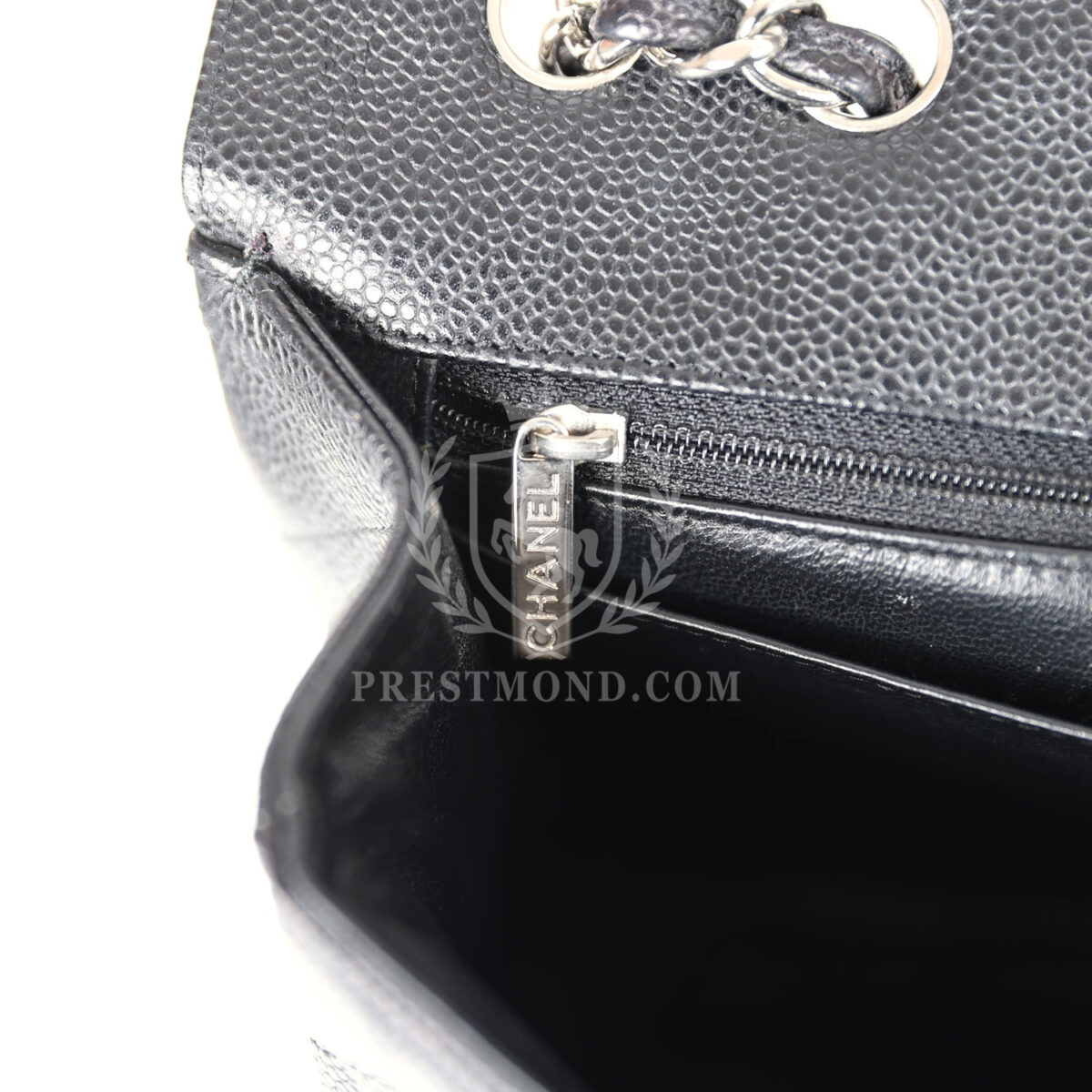 Chanel Jumbo Classic Single Flap Bag Black Caviar Silver Hardware — изображение 10