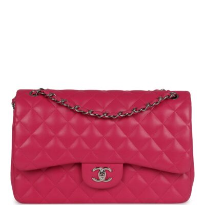 Chanel Jumbo Classic Double Flap Pink Lambskin Silver Hardware