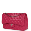 Chanel Jumbo Classic Double Flap Pink Lambskin Silver Hardware