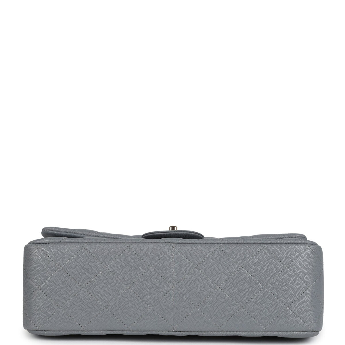 Chanel Jumbo Classic Double Flap Bag Light Grey Shiny Caviar Light Gold Hardware — изображение 6