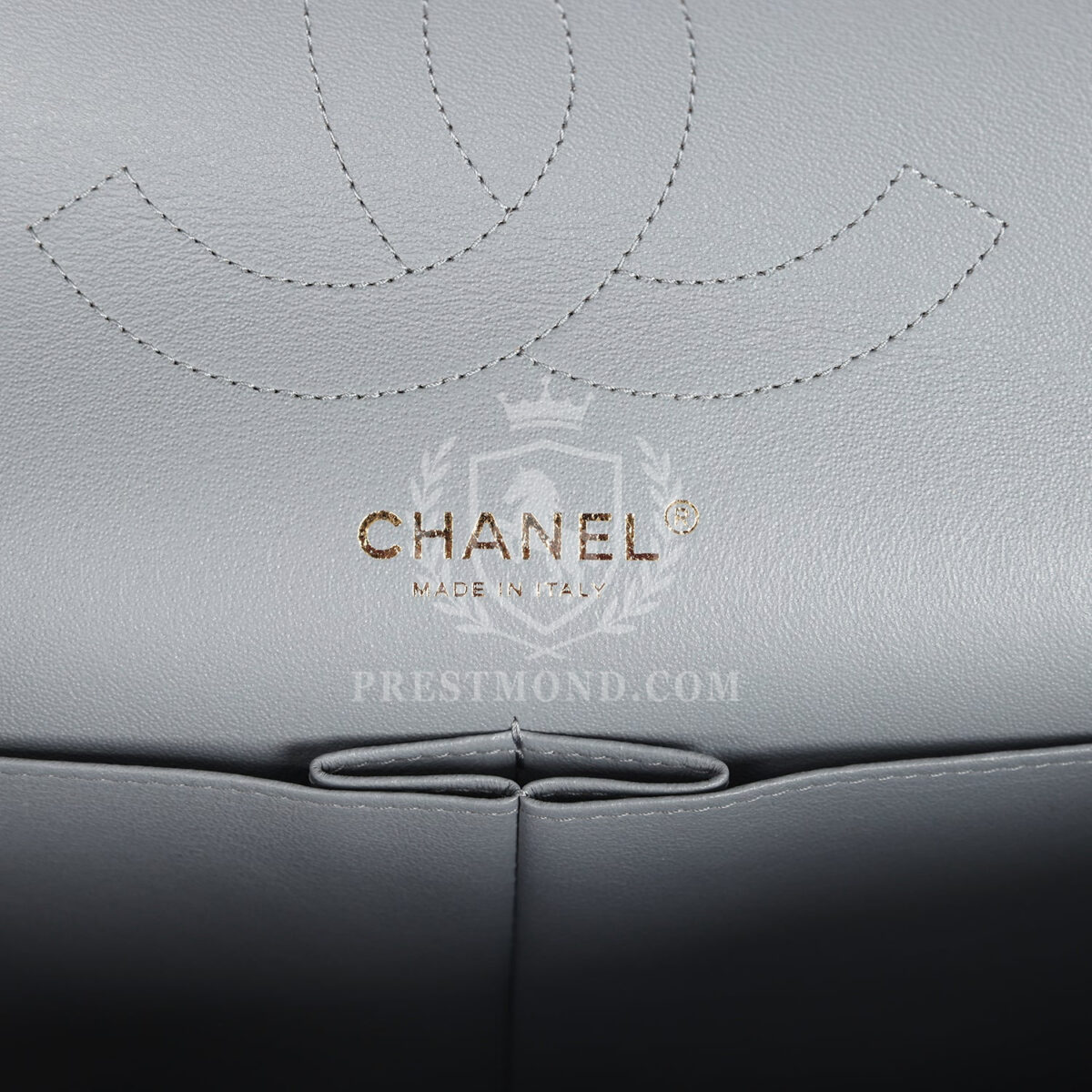 Chanel Jumbo Classic Double Flap Bag Light Grey Shiny Caviar Light Gold Hardware — изображение 8