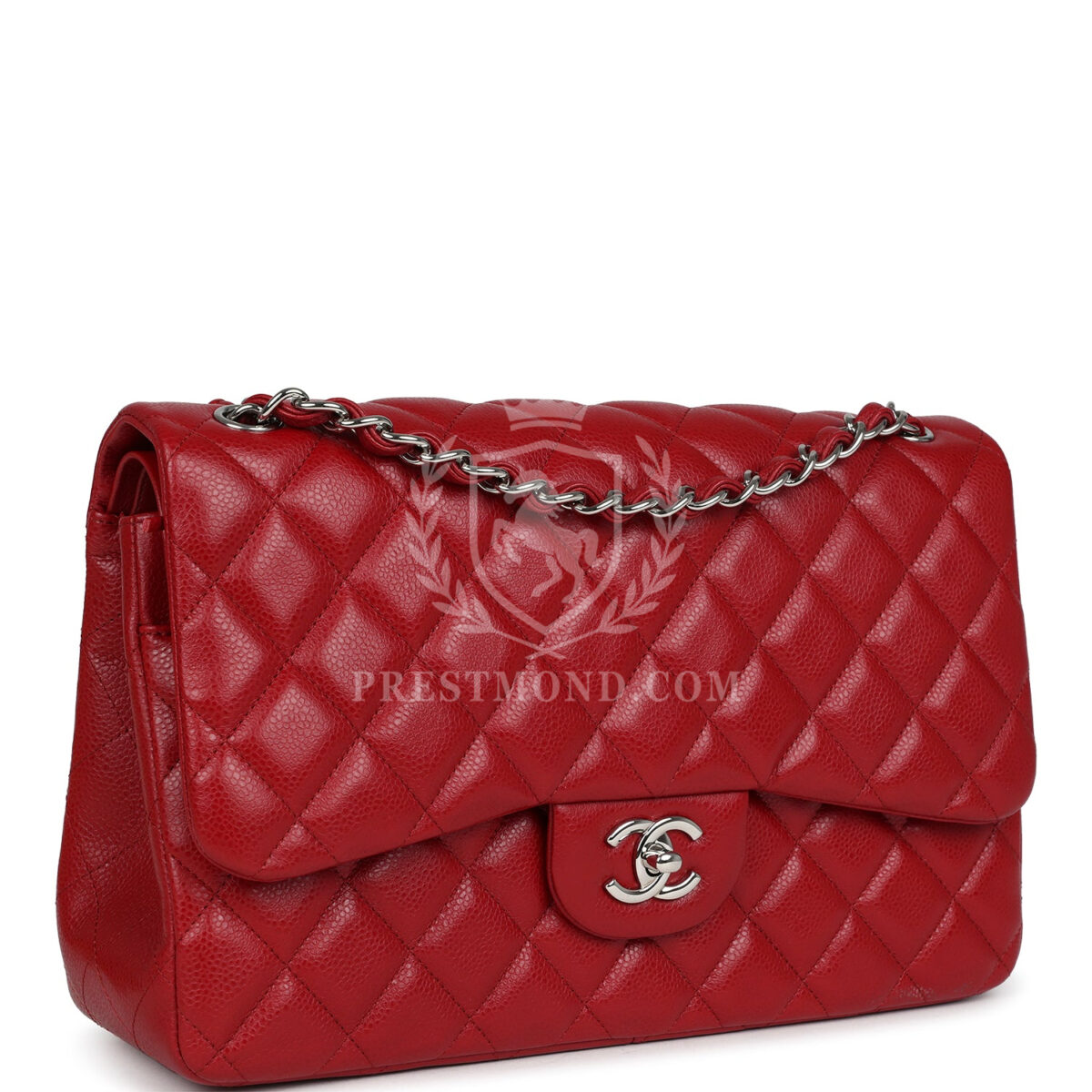 Chanel Jumbo Classic Double Flap Red Caviar Silver Hardware — изображение 2
