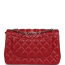 Chanel Jumbo Classic Double Flap Red Caviar Silver Hardware