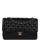 Chanel Jumbo Classic Double Flap Bag Black Caviar Gold Hardware