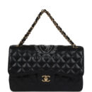 Chanel Jumbo Classic Double Flap Bag Black Caviar Gold Hardware