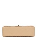 Chanel Maxi Classic Double Flap Bag Beige Caviar Gold Hardware