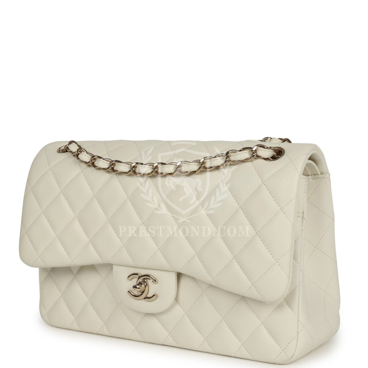 Chanel Jumbo Classic Double Flap White Caviar Light Gold Hardware — изображение 5