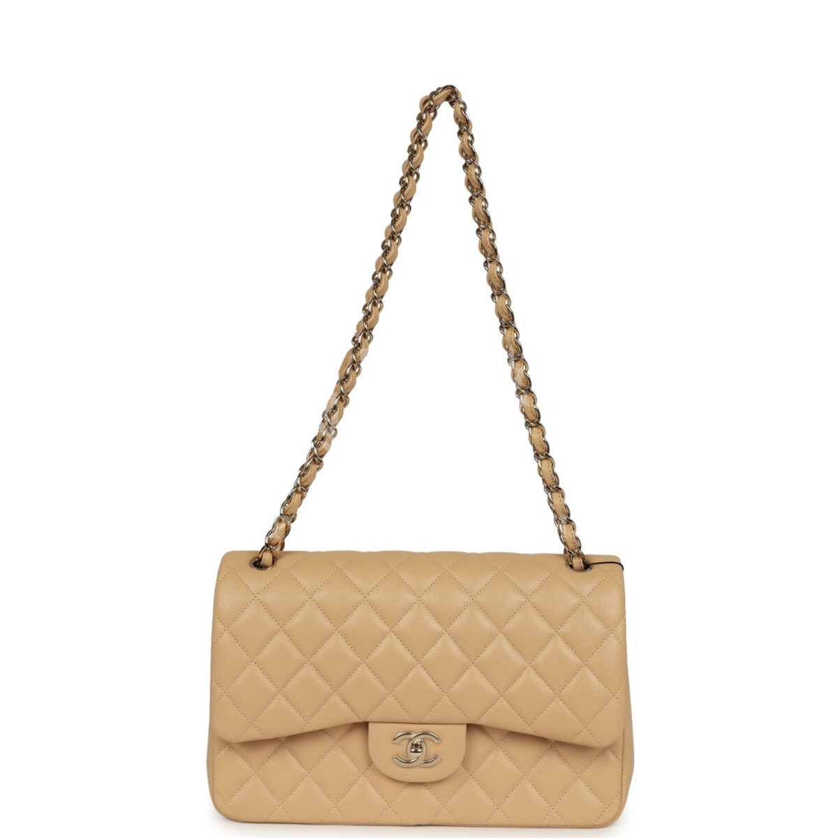 Chanel Jumbo Classic Double Flap Bag Light Beige Caviar Light Gold Hardware — изображение 7