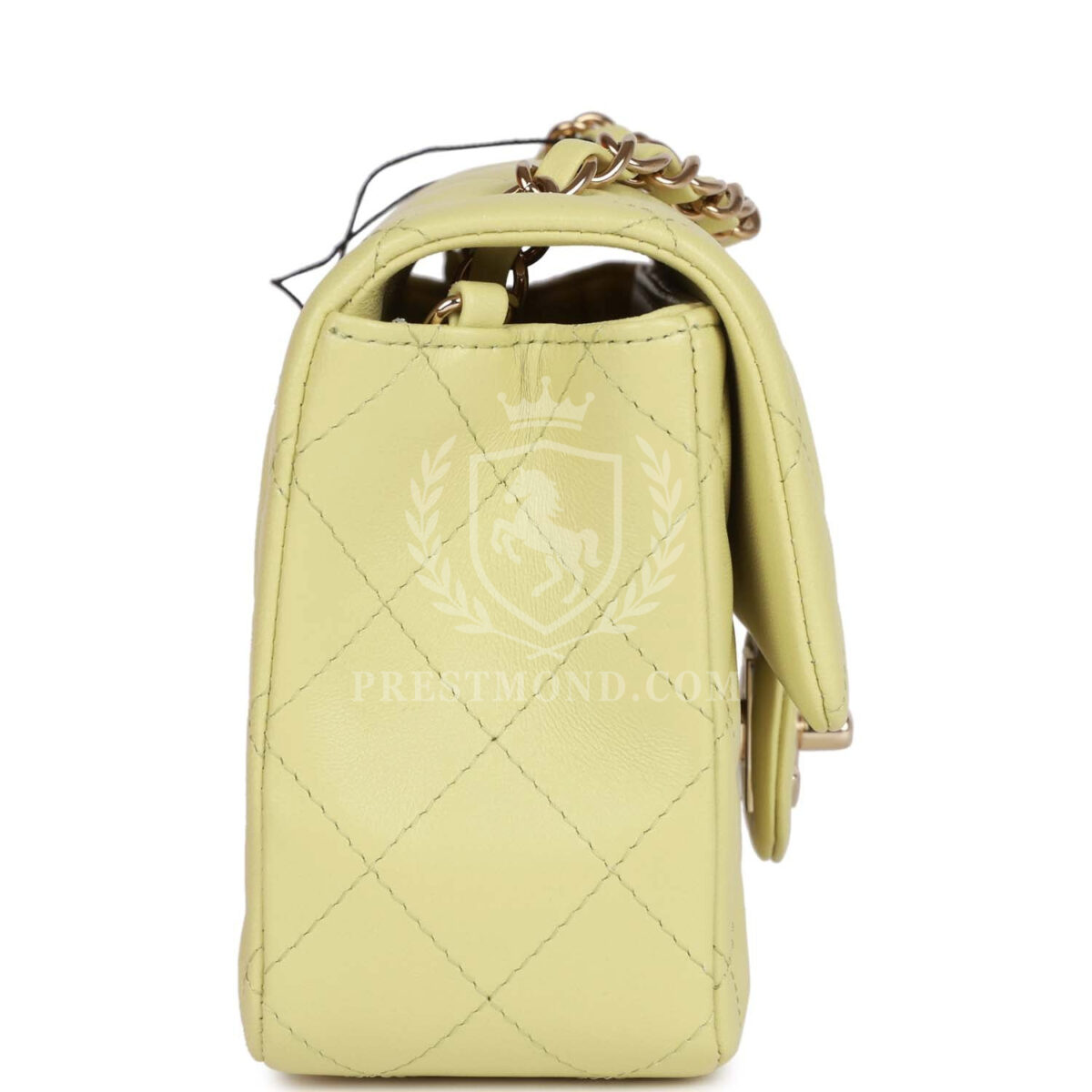 Chanel Mini Rectangular Flap Bag Light Green Lambskin Light Gold Hardware — изображение 3