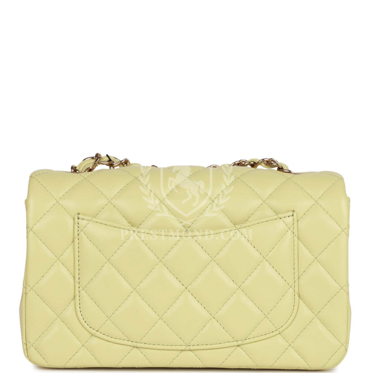 Chanel Mini Rectangular Flap Bag Light Green Lambskin Light Gold Hardware — изображение 4