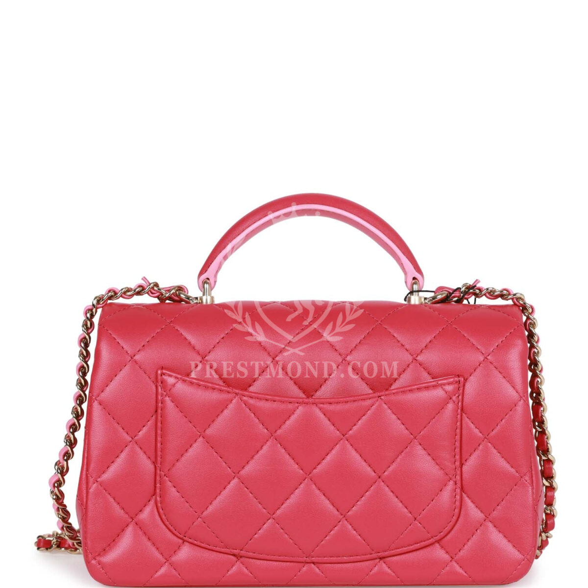 Chanel Mini Rectangular Flap with Top Handle Pink Lambskin Light Gold Hardware — изображение 4