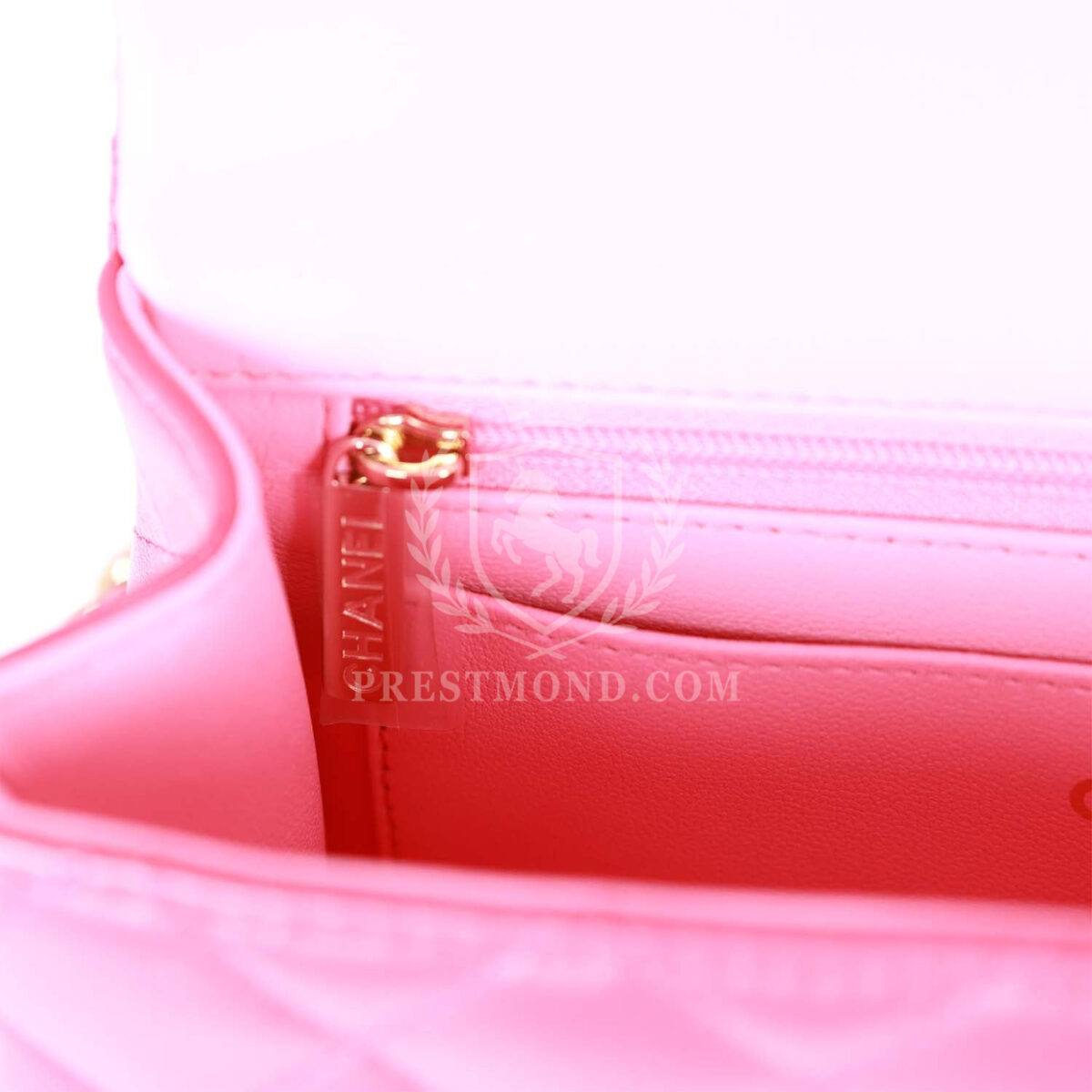 Chanel Mini Rectangular Flap with Top Handle Pink Lambskin Light Gold Hardware — изображение 9