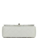 Chanel Mini Rectangular Flap Bag Light Grey Lambskin Light Gold Hardware