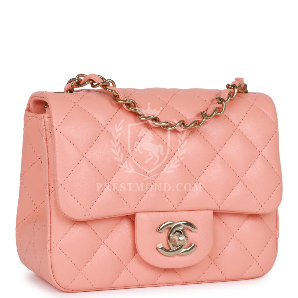 Chanel Mini Square Flap Pink Lambskin Light Gold Hardware — изображение 2
