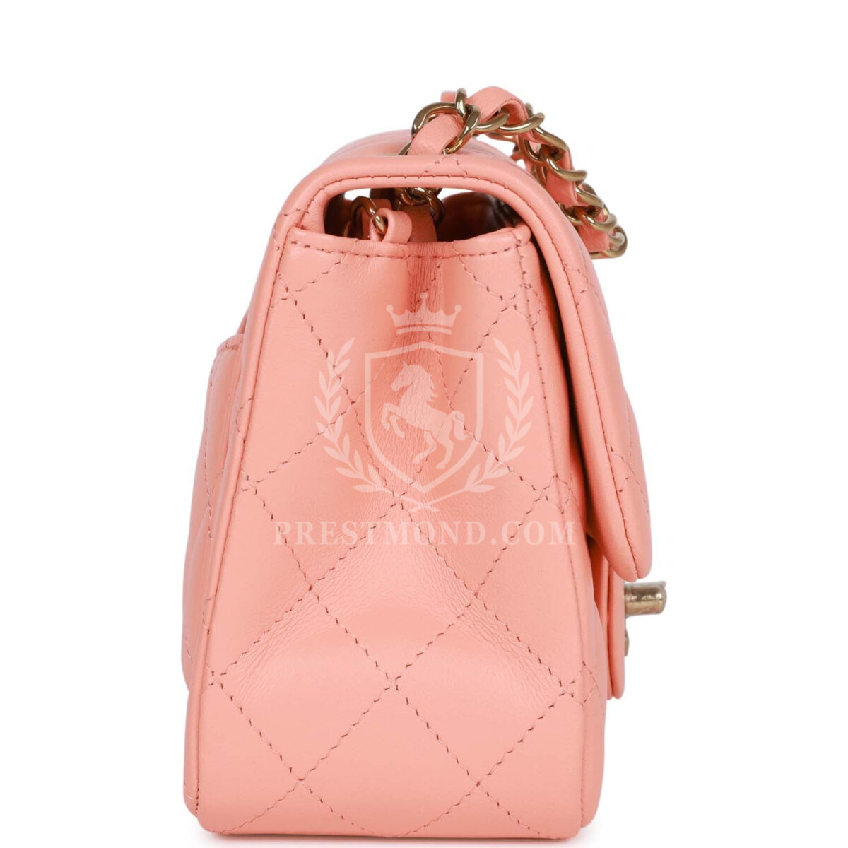 Chanel Mini Square Flap Pink Lambskin Light Gold Hardware — изображение 3